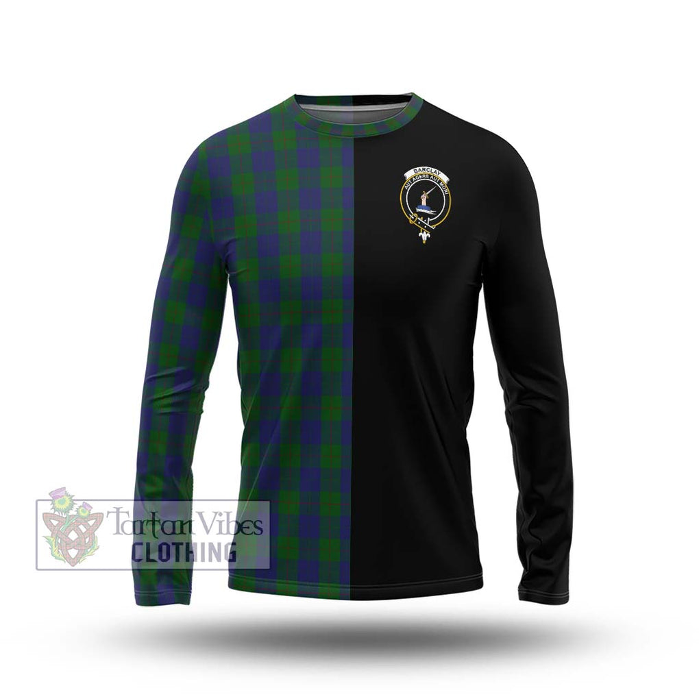 Barclay Tartan Long Sleeve T-Shirt with Family Crest and Half Of Me Style Unisex - Tartanvibesclothing Shop