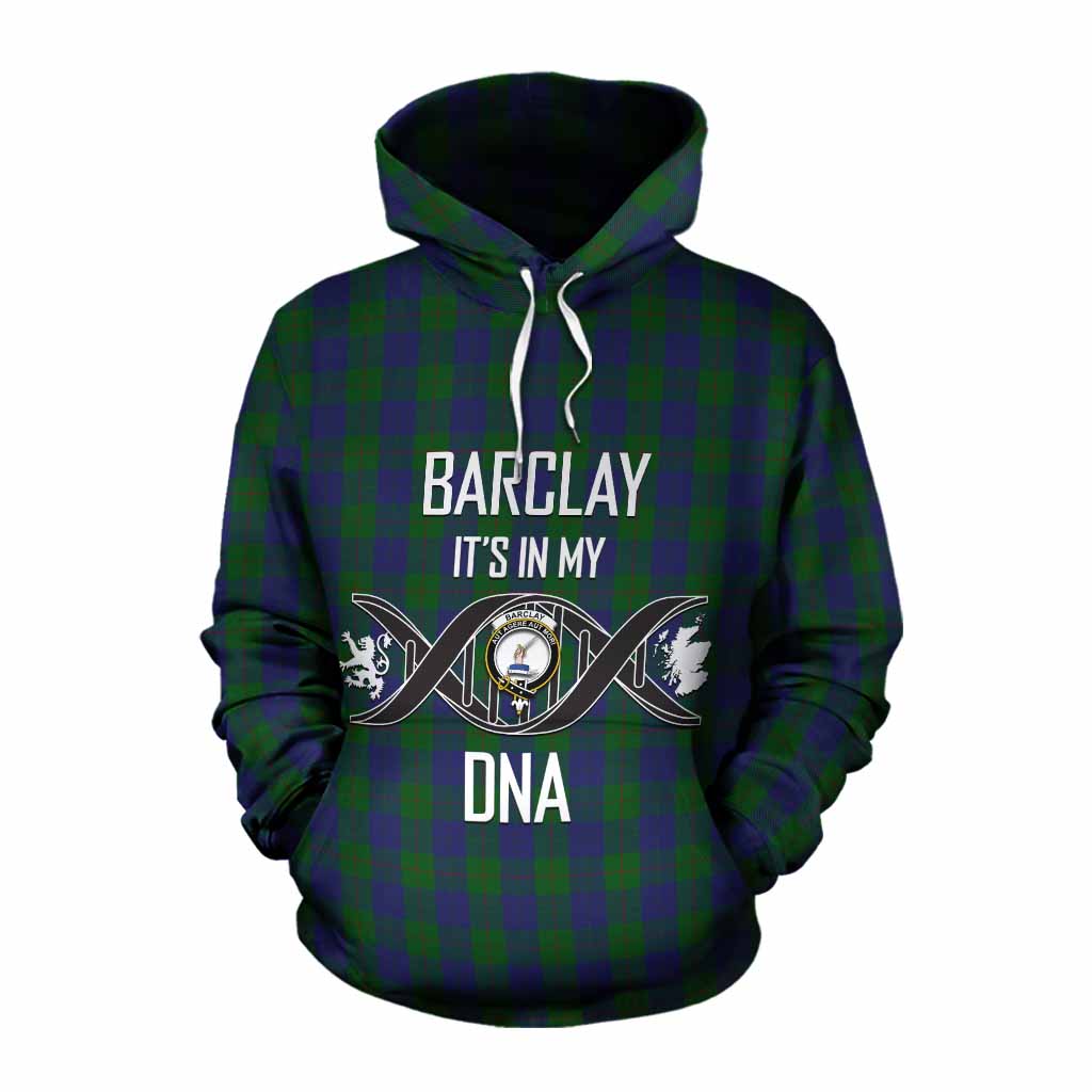 Tartan Vibes Clothing Barclay Tartan Cotton Hoodie with Family Crest DNA In Me Style