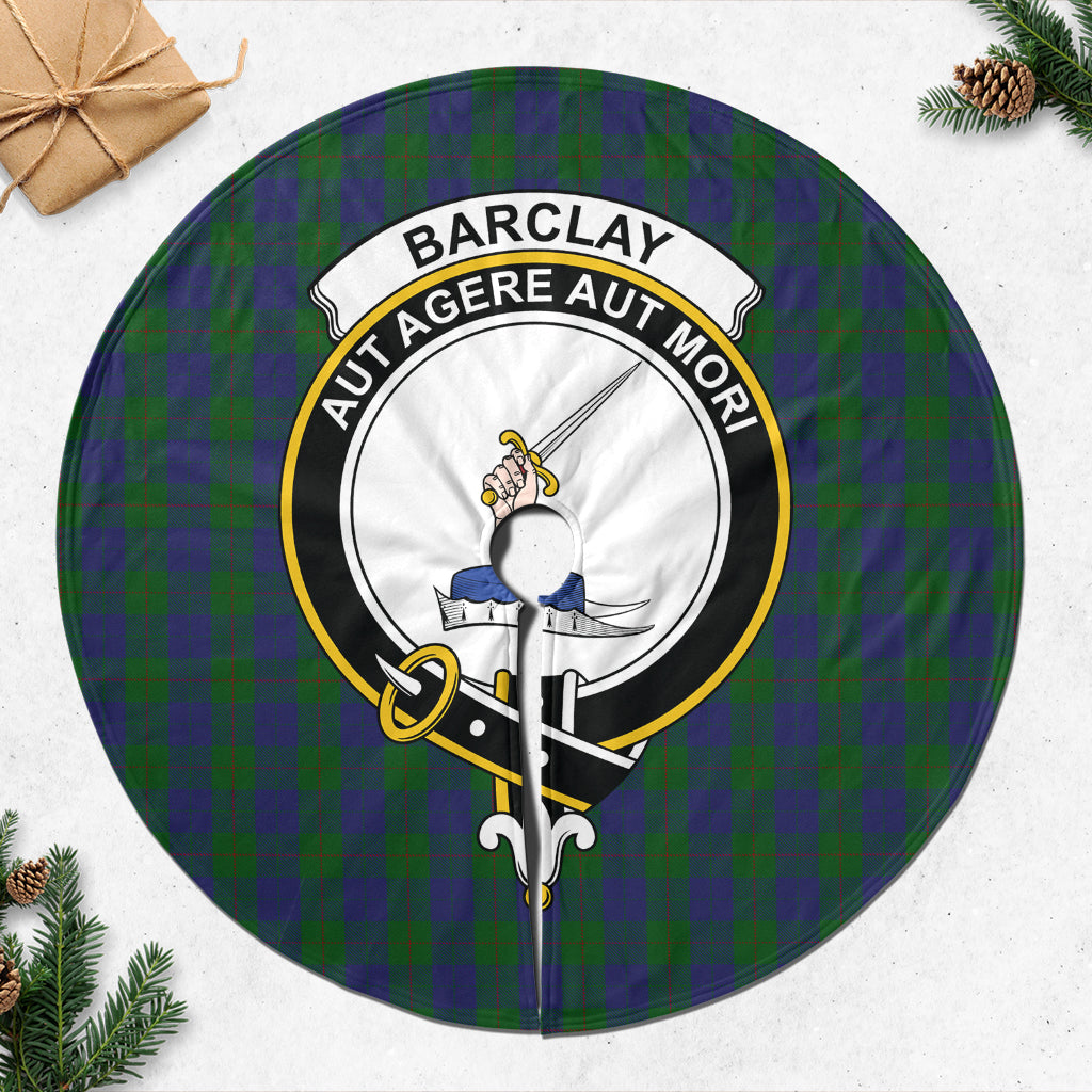 Barclay Tartan Christmas Tree Skirt with Family Crest - Tartanvibesclothing