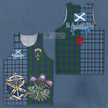 Barclay Tartan Men's Tank Top Happy St. Andrew's Day Half Tartan Style