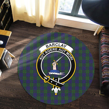 Barclay Tartan Round Rug with Family Crest