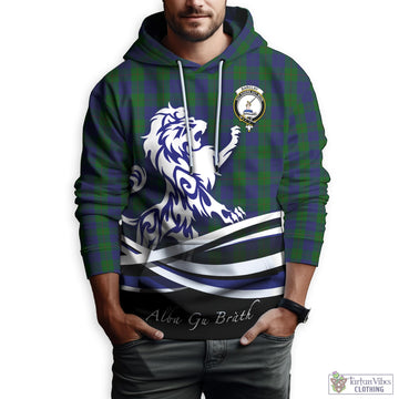 Barclay Tartan Hoodie with Alba Gu Brath Regal Lion Emblem