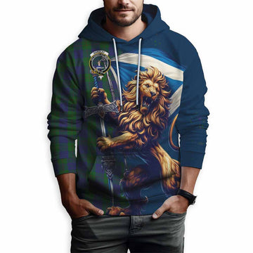 Barclay Tartan Family Crest Hoodie with Scottish Majestic Lion