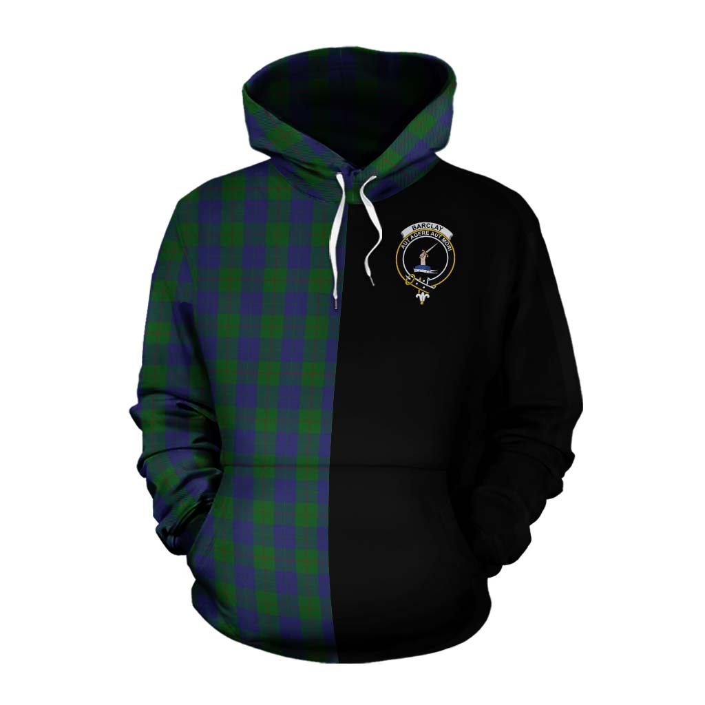 Tartan Vibes Clothing Barclay Tartan Cotton Hoodie with Family Crest and Half Of Me Style