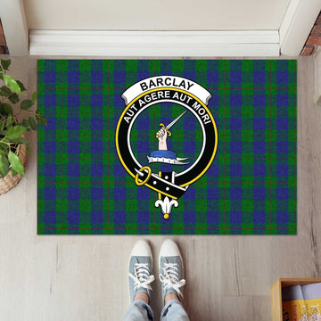 Barclay Tartan Door Mat with Family Crest