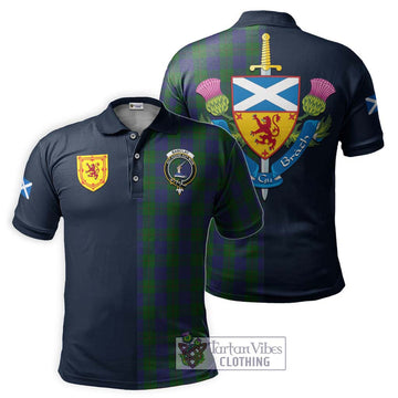 Barclay Tartan Polo Shirt Alba with Scottish Lion Royal Arm Half Style