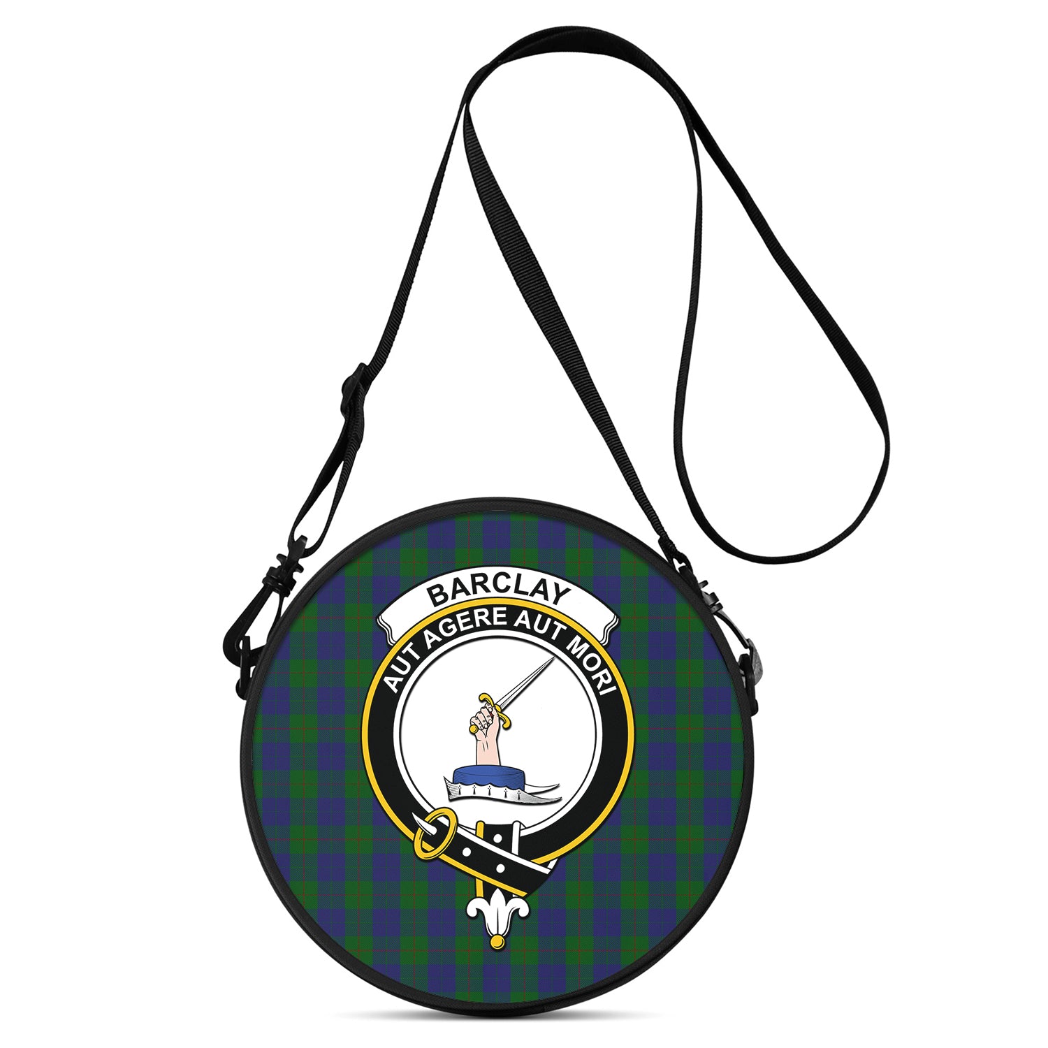 Barclay Tartan Round Satchel Bags with Family Crest One Size 9*9*2.7 inch - Tartanvibesclothing