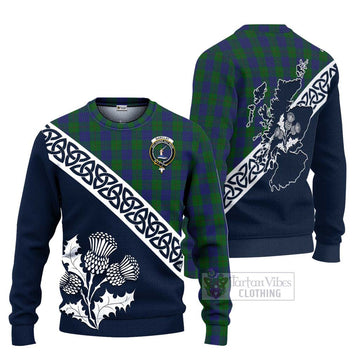 Barclay Tartan Ugly Sweater Featuring Thistle and Scotland Map