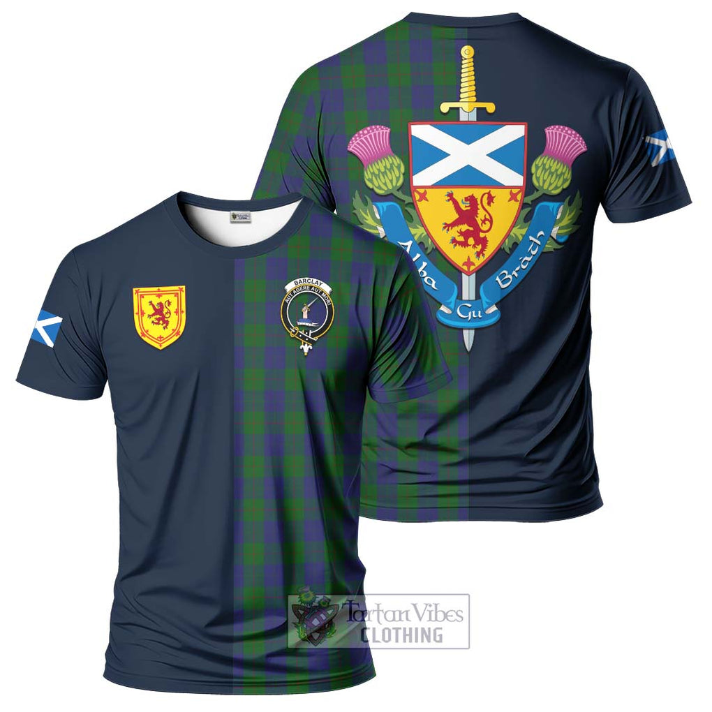 Tartan Vibes Clothing Barclay Tartan T-Shirt Alba with Scottish Lion Royal Arm Half Style