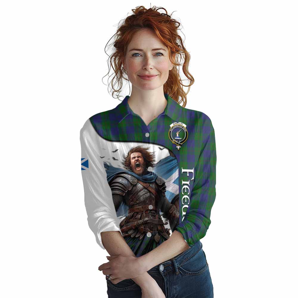 Tartan Vibes Clothing Barclay Crest Tartan Women's Casual Shirt Inspired by the Freedom of Scottish Warrior