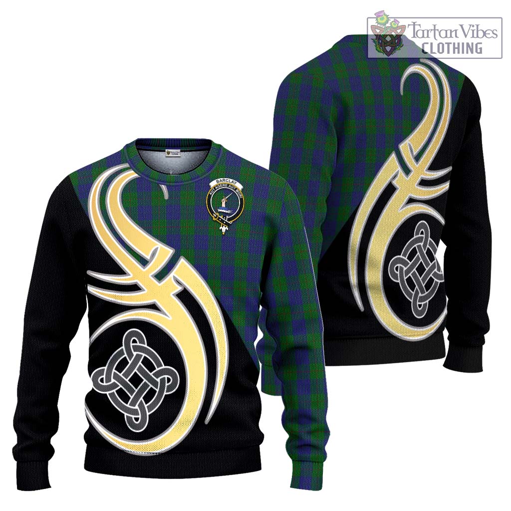 Barclay Tartan Knitted Sweater with Family Crest and Celtic Symbol Style Unisex - Tartan Vibes Clothing