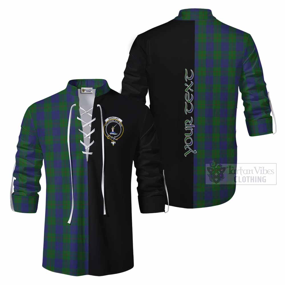 Tartan Vibes Clothing Barclay Tartan Ghillie Kilt Shirt with Family Crest and Half Of Me Style