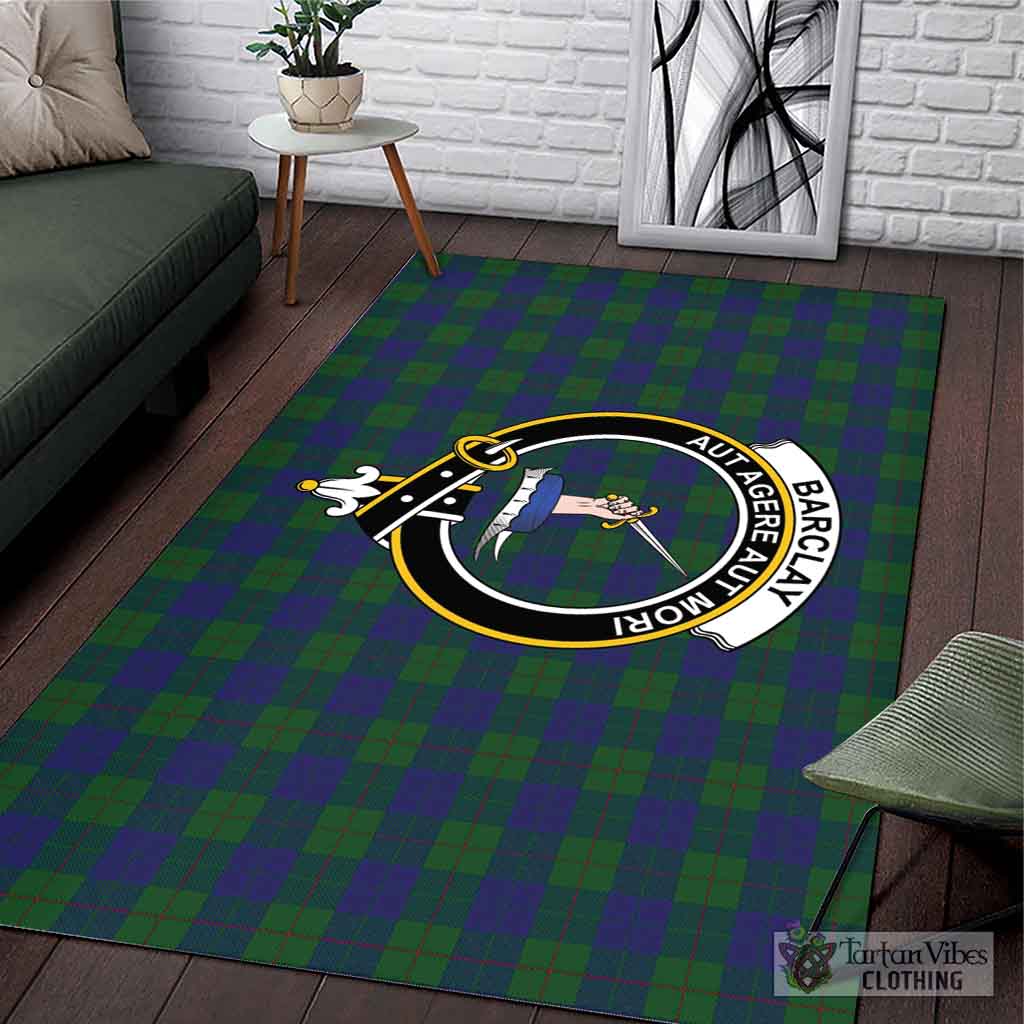 Tartan Vibes Clothing Barclay Tartan Area Rug with Family Crest