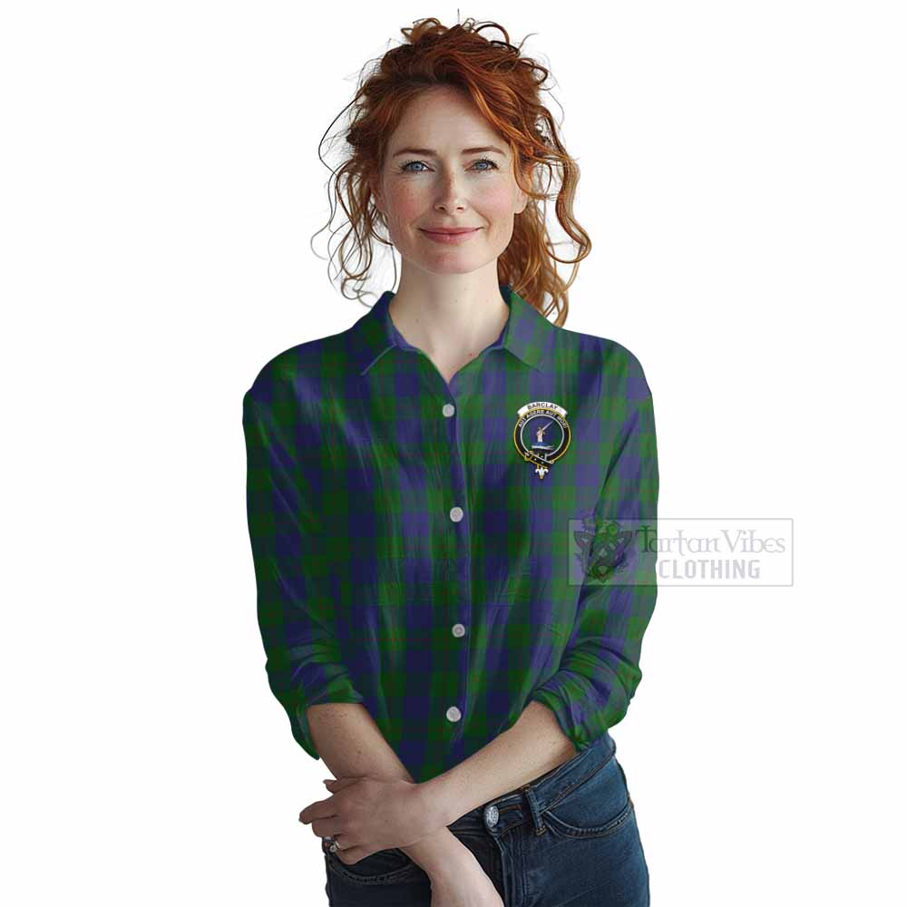 Tartan Vibes Clothing Barclay Tartan Women's Casual Shirt with Family Crest DNA In Me Style