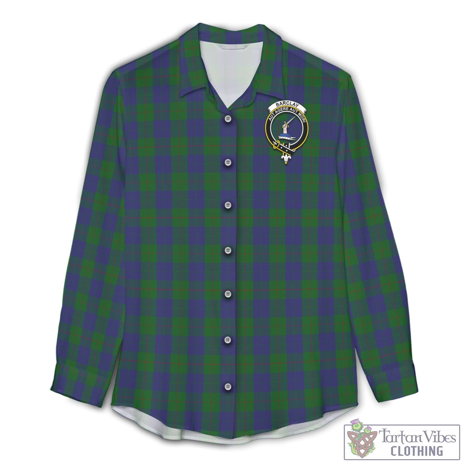 Tartan Vibes Clothing Barclay Tartan Womens Casual Shirt with Family Crest