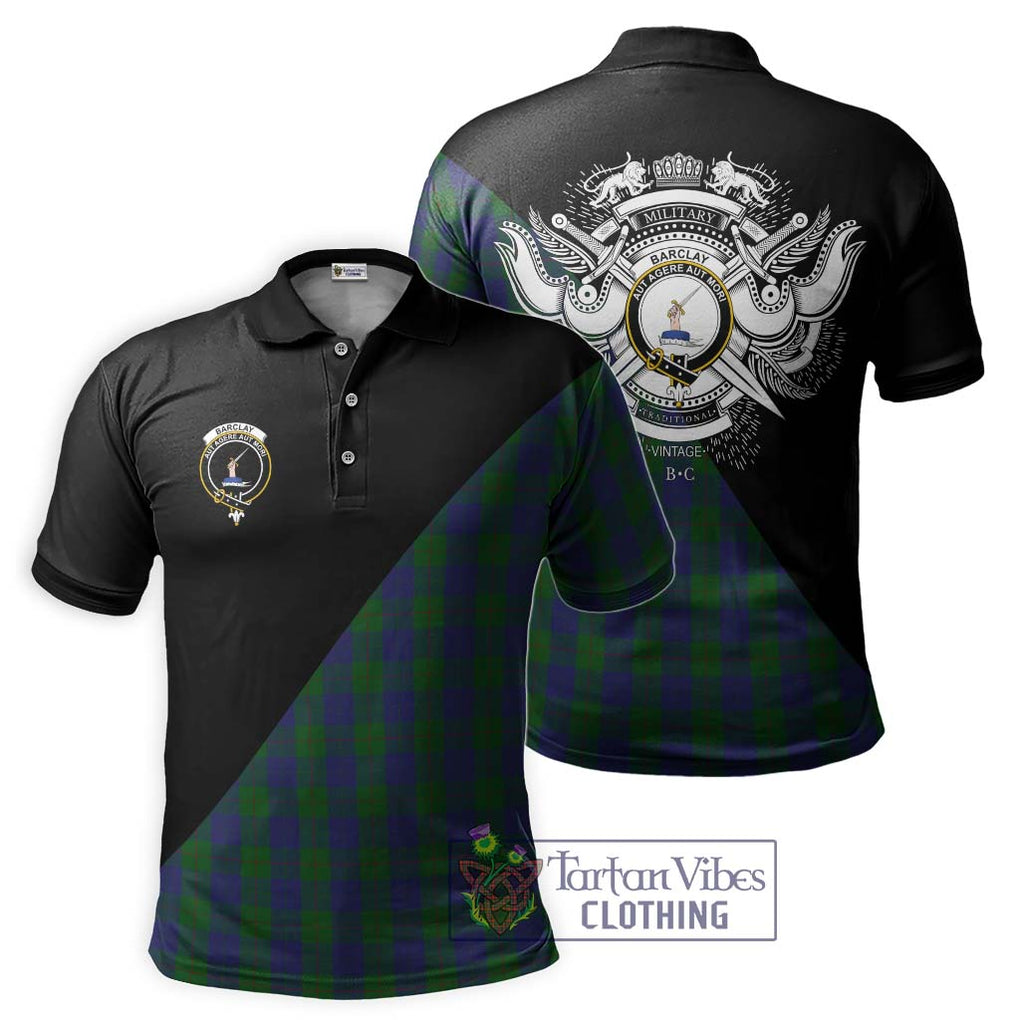 Barclay Tartan Polo Shirt with Family Crest and Military Logo Style Kid - Tartanvibesclothing Shop