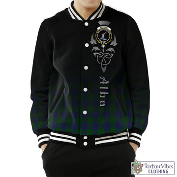 Barclay Tartan Baseball Jacket Featuring Alba Gu Brath Family Crest Celtic Inspired