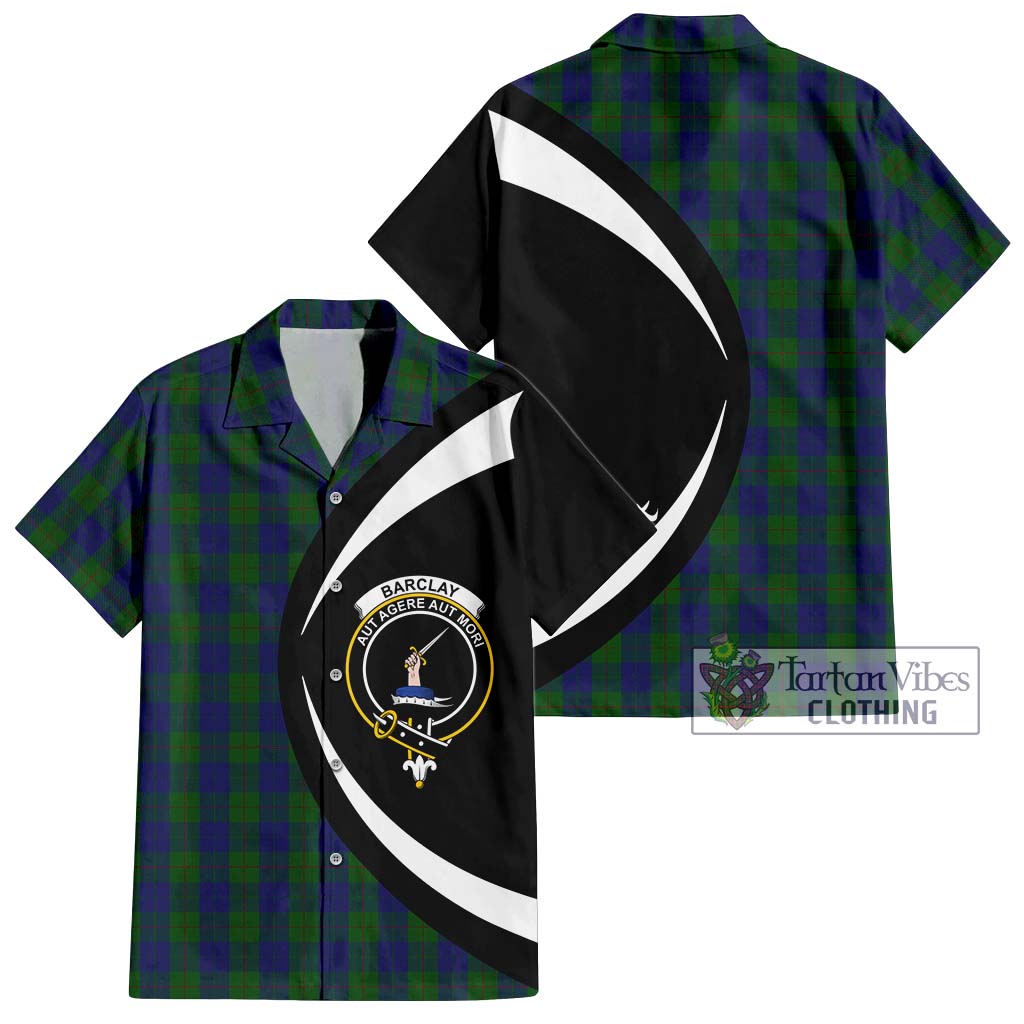 Barclay Tartan Short Sleeve Button Up with Family Crest Circle Style Kid - Tartan Vibes Clothing