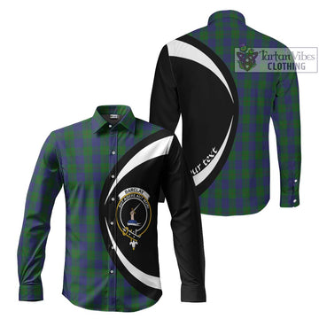 Barclay Tartan Long Sleeve Button Up with Family Crest Circle Style