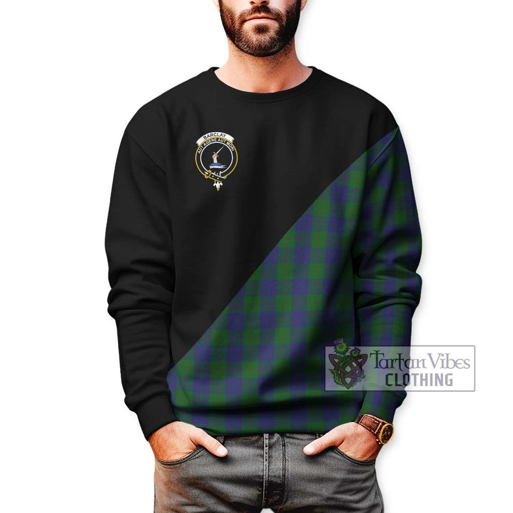 Barclay Tartan Sweatshirt with Family Crest and Military Logo Style Unisex - Tartanvibesclothing Shop