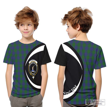 Barclay Tartan Kid T-Shirt with Family Crest Circle Style