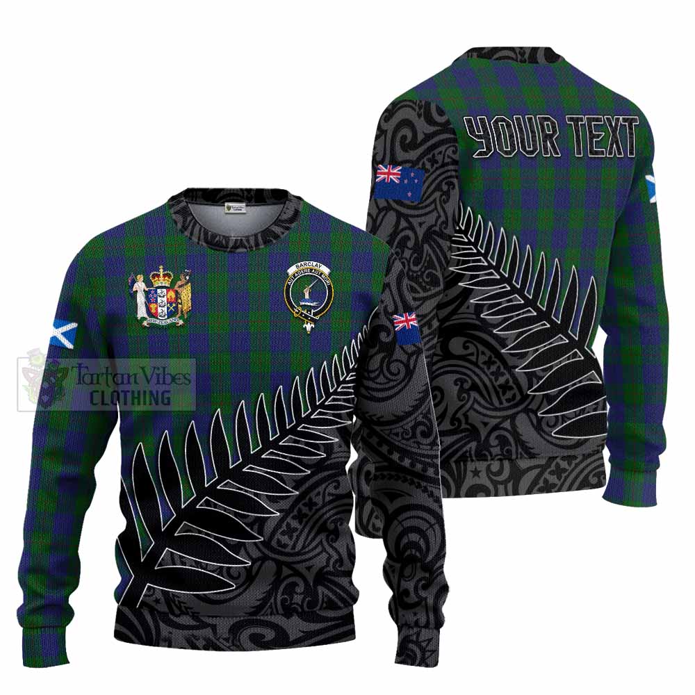 Tartan Vibes Clothing Barclay Crest Tartan Knitted Sweater with New Zealand Silver Fern Half Style