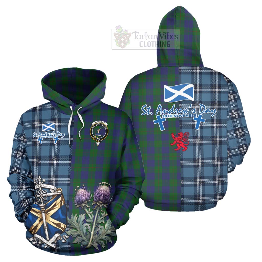 Tartan Vibes Clothing Barclay Tartan Hoodie Happy St. Andrew's Day Half Tartan Style