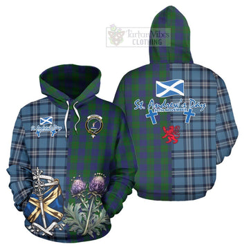 Barclay Tartan Hoodie Happy St. Andrew's Day Half Tartan Style