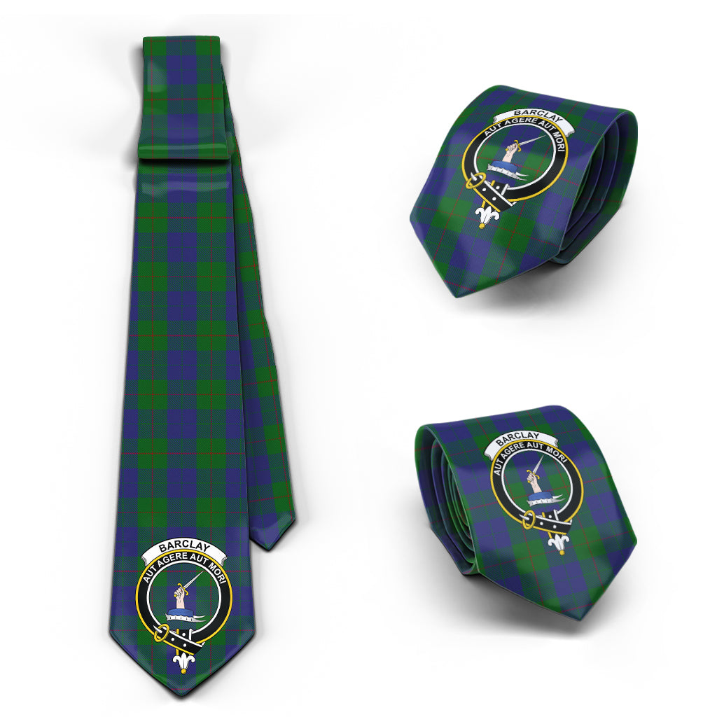 Barclay Tartan Classic Necktie with Family Crest Necktie One Size - Tartan Vibes Clothing