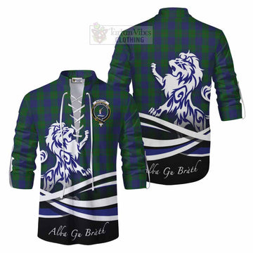 Barclay Tartan Ghillie Kilt Shirt with Alba Gu Brath Regal Lion Emblem