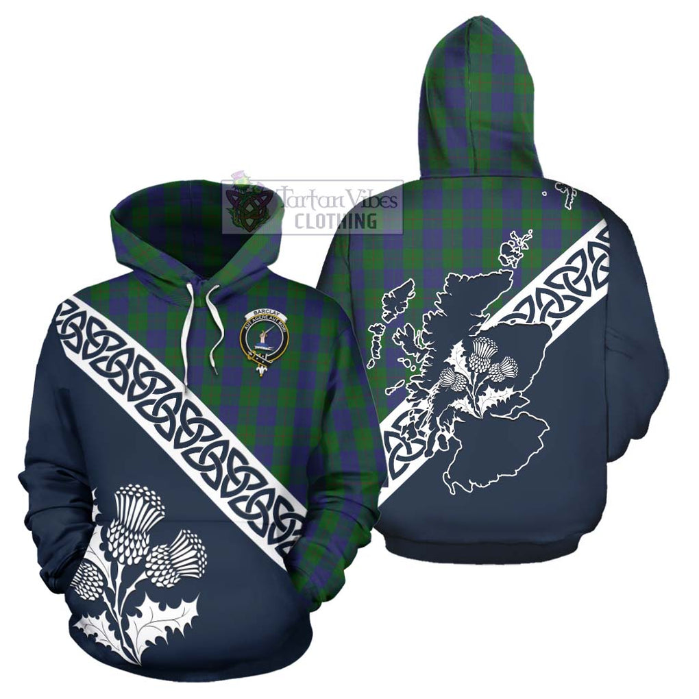 Tartan Vibes Clothing Barclay Tartan Hoodie Featuring Thistle and Scotland Map