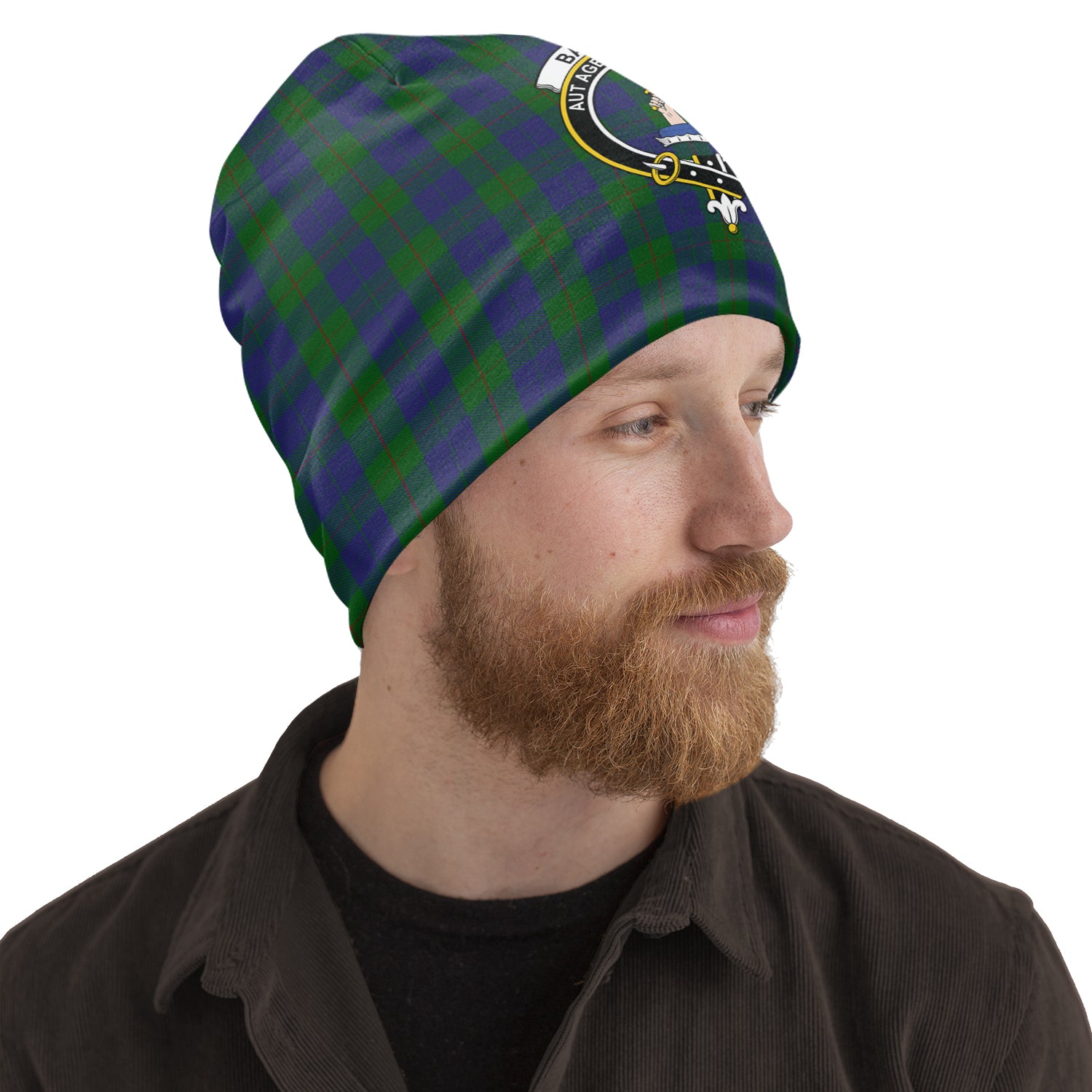 Barclay Tartan Beanies Hat with Family Crest One Size 22 inches 15.5 inches - Tartanvibesclothing