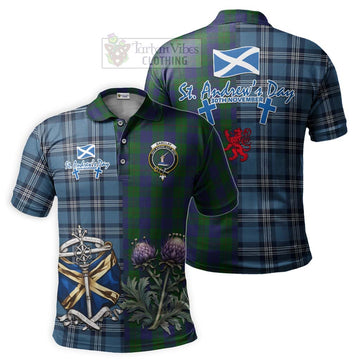 Barclay Tartan Polo Shirt Happy St. Andrew's Day Half Tartan Style