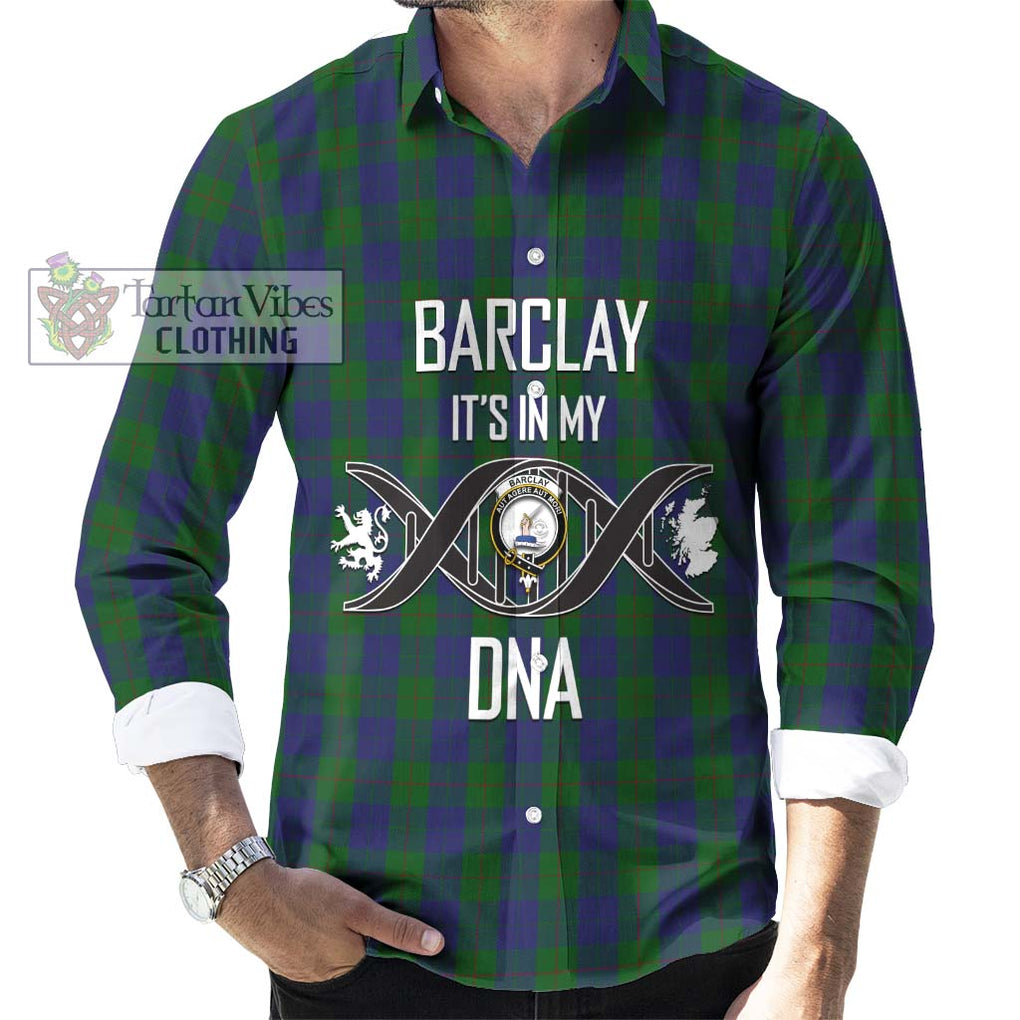 Barclay Tartan Long Sleeve Button Shirt with Family Crest DNA In Me Style Men's Shirt S - Tartanvibesclothing Shop