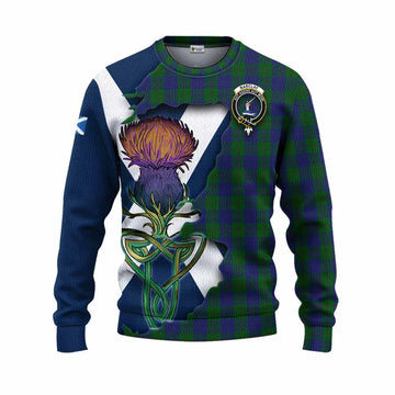 Barclay Tartan Family Crest Knitted Sweater Scottish Thistle Celtic Inspired Unisex - Tartan Vibes Clothing