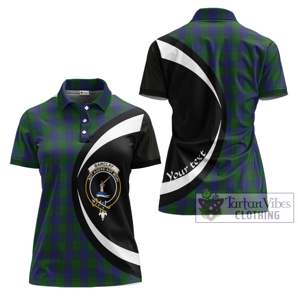 Barclay Tartan Women's Polo Shirt with Family Crest Circle Style Women - Tartan Vibes Clothing