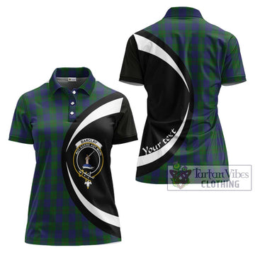 Barclay Tartan Women's Polo Shirt with Family Crest Circle Style