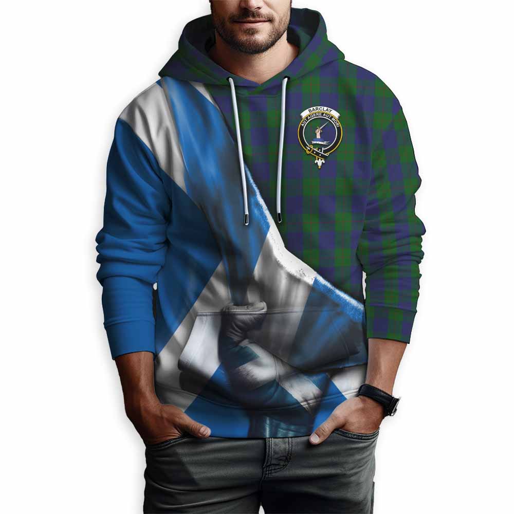 Tartan Vibes Clothing Barclay Tartan Hoodie with Family Crest Scotland Patriotic Style