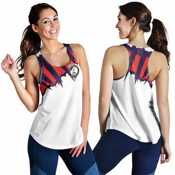 Barclay Clan Crest Women's Racerback Tanks with Retro Sport Style