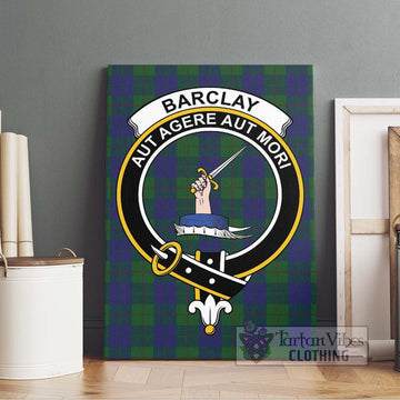 Barclay Tartan Canvas Print Wall Art with Family Crest