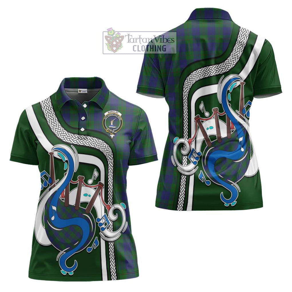 Barclay Tartan Women's Polo Shirt with Epic Bagpipe Style Women - Tartanvibesclothing Shop