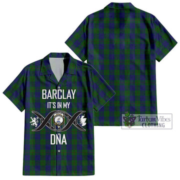 Barclay Tartan Short Sleeve Button Shirt with Family Crest DNA In Me Style