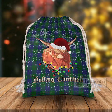 Barclay Tartan Christmas Santa's Bag with Highland Cow