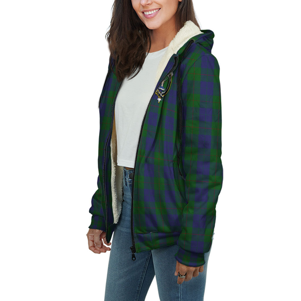 Barclay Tartan Sherpa Hoodie with Family Crest Unisex - Tartanvibesclothing