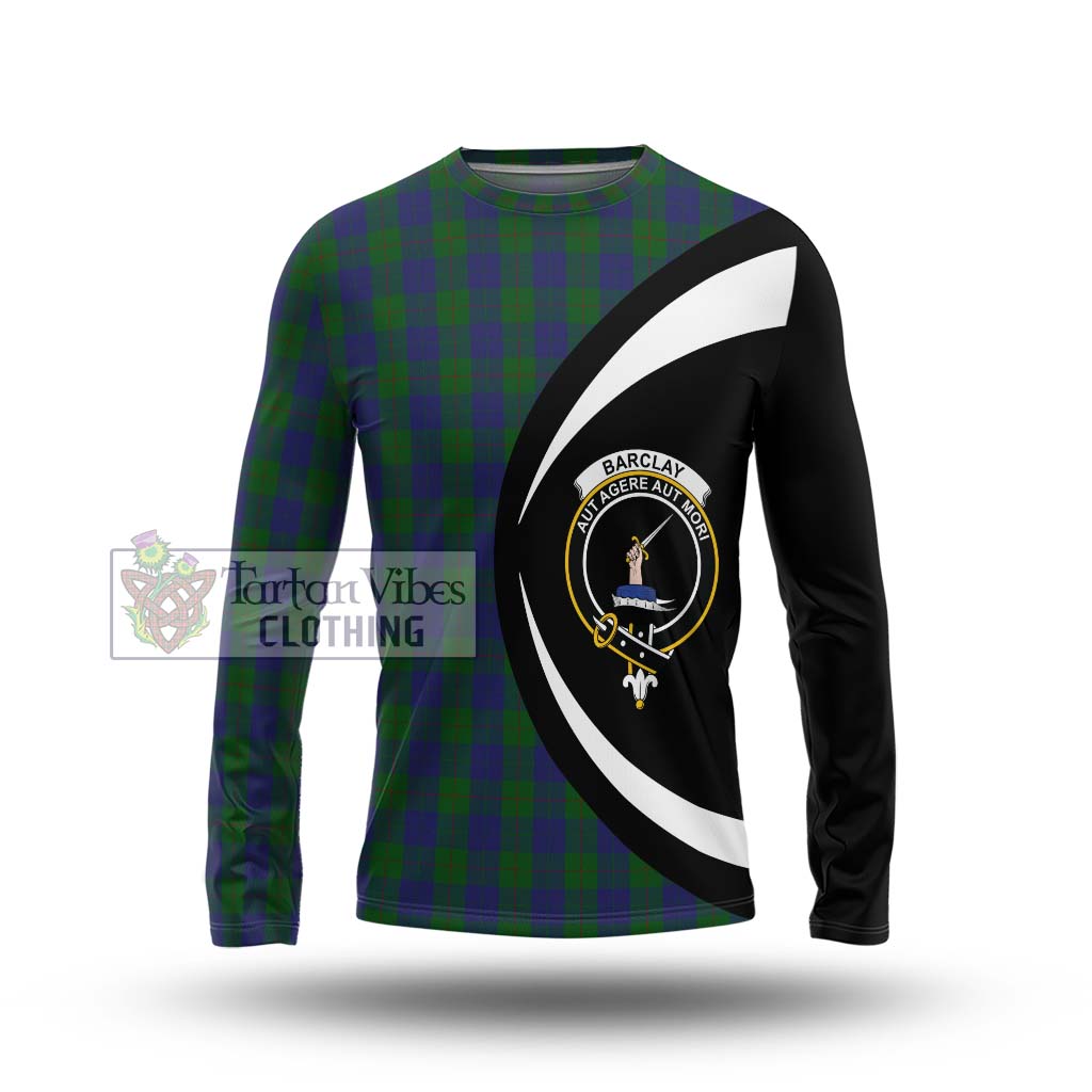 Barclay Tartan Long Sleeve T-Shirt with Family Crest Circle Style Unisex - Tartan Vibes Clothing