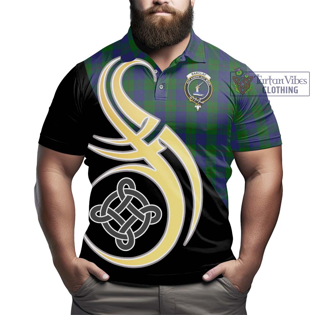 Barclay Tartan Polo Shirt with Family Crest and Celtic Symbol Style - Tartan Vibes Clothing