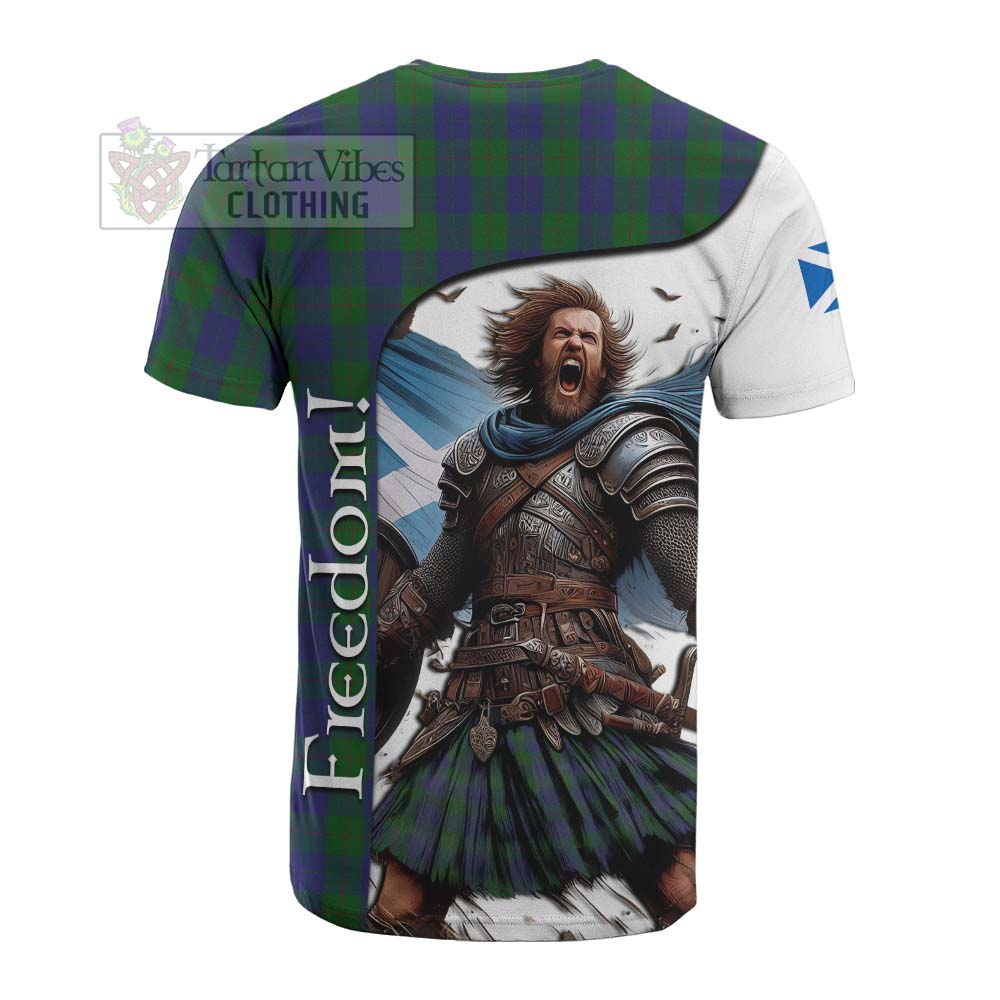 Tartan Vibes Clothing Barclay Crest Tartan Cotton T-shirt Inspired by the Freedom of Scottish Warrior