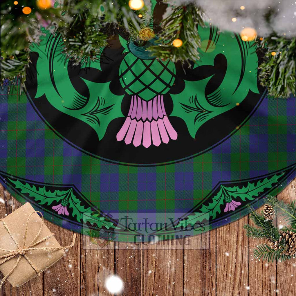 Tartan Vibes Clothing Barclay Tartan Christmas Tree Skirt Scottish Thistle Style