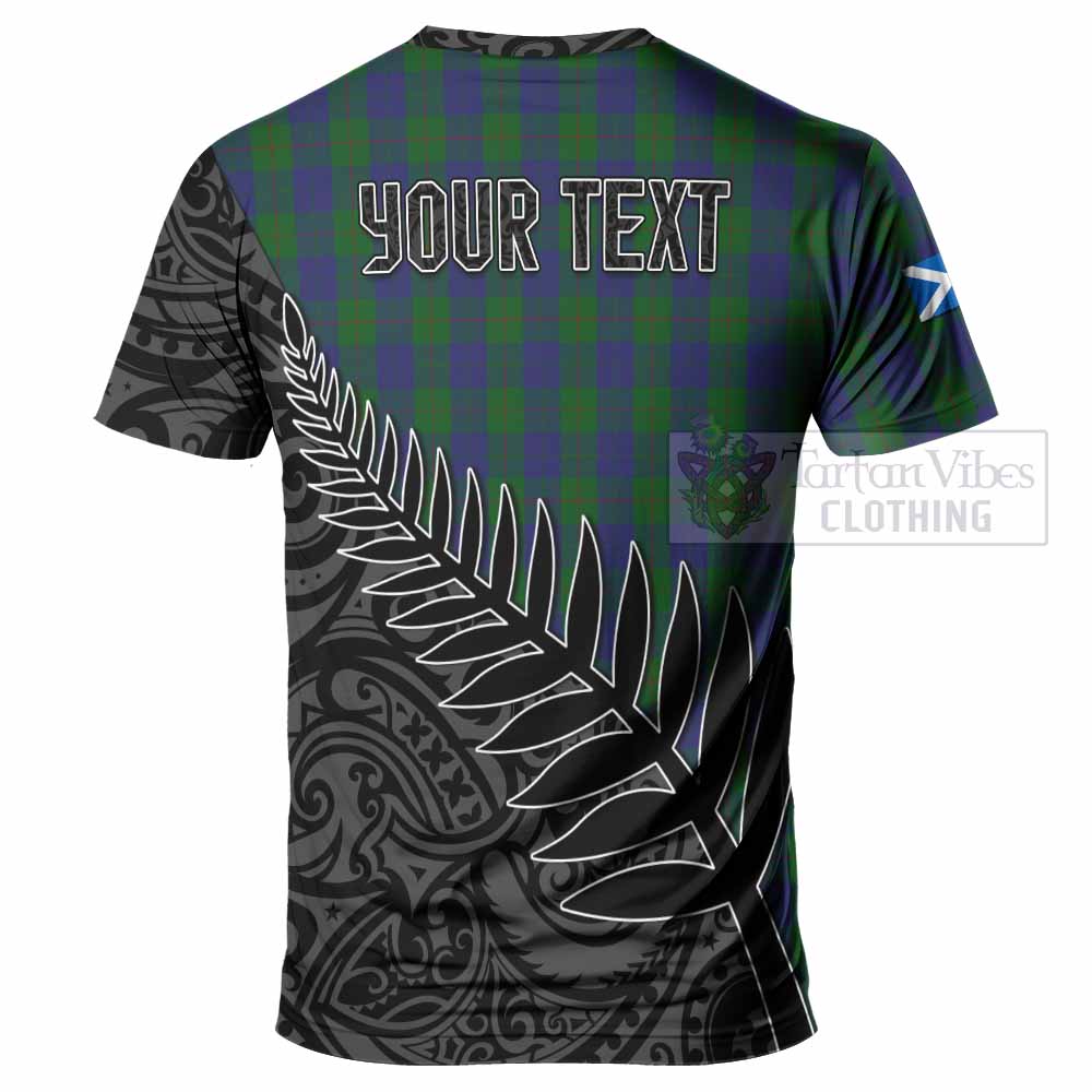 Tartan Vibes Clothing Barclay Crest Tartan T-Shirt with New Zealand Silver Fern Half Style