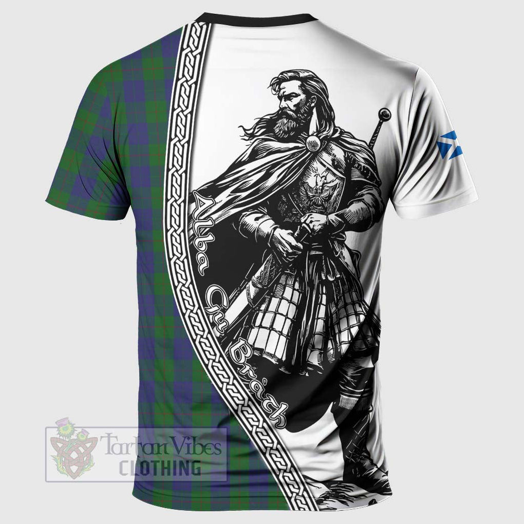 Tartan Vibes Clothing Barclay Tartan Clan Crest T-Shirt with Highlander Warrior Celtic Style